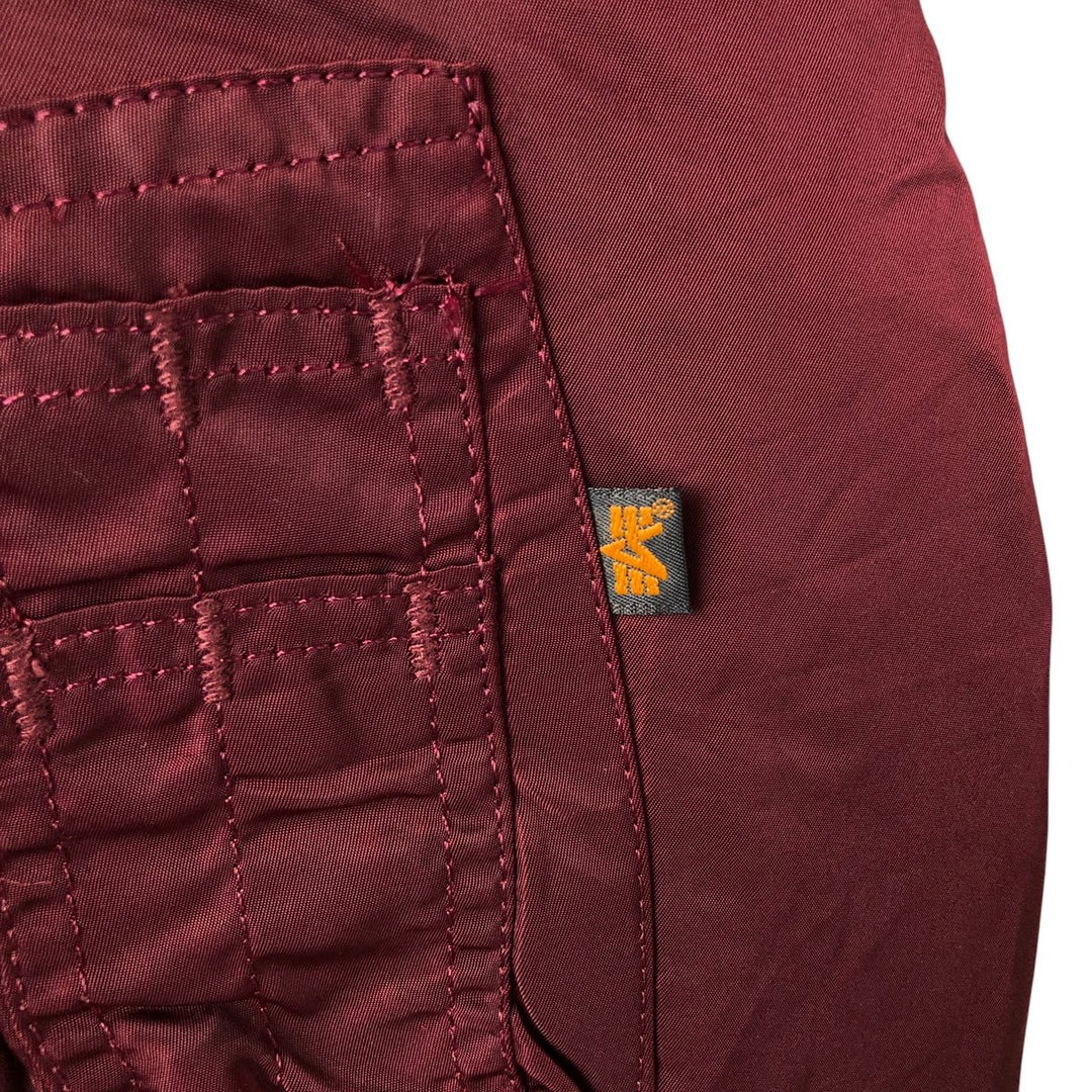 90'S civilian Alpha MA-1 style padded military flight jacket, made in the USA, men's size XL, vintage Nylon burgundy type Vintage Second Hand