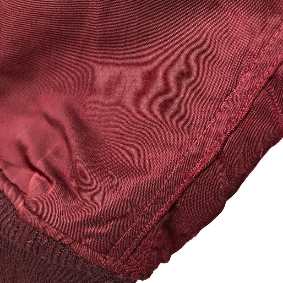 90'S civilian Alpha MA-1 style padded military flight jacket, made in the USA, men's size XL, vintage Nylon burgundy type Vintage Second Hand