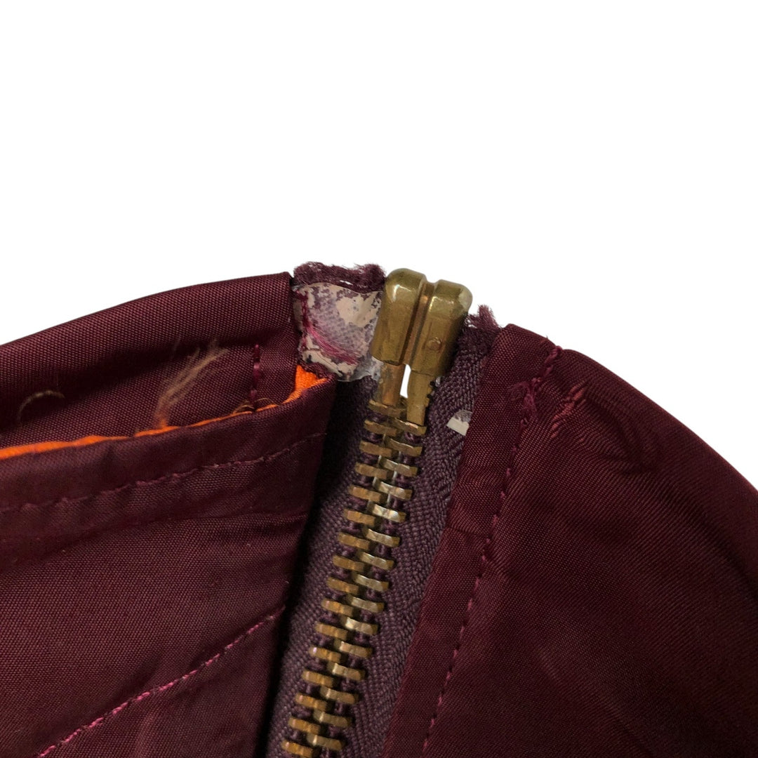 90'S civilian Alpha MA-1 style padded military flight jacket, made in the USA, men's size XL, vintage Nylon burgundy type Vintage Second Hand