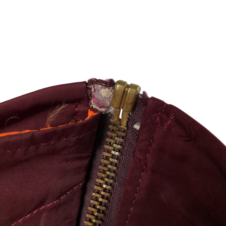 90'S civilian Alpha MA-1 style padded military flight jacket, made in the USA, men's size XL, vintage Nylon burgundy type Vintage Second Hand