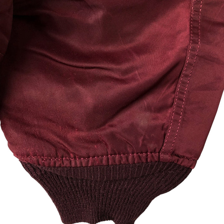 90'S civilian Alpha MA-1 style padded military flight jacket, made in the USA, men's size XL, vintage Nylon burgundy type Vintage Second Hand