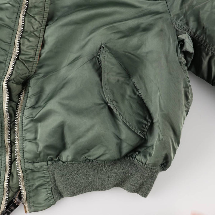 Civilian MA-1 style padded military flight jacket, made in the USA, men's size XL unclear Khaki type Vintage Second Hand