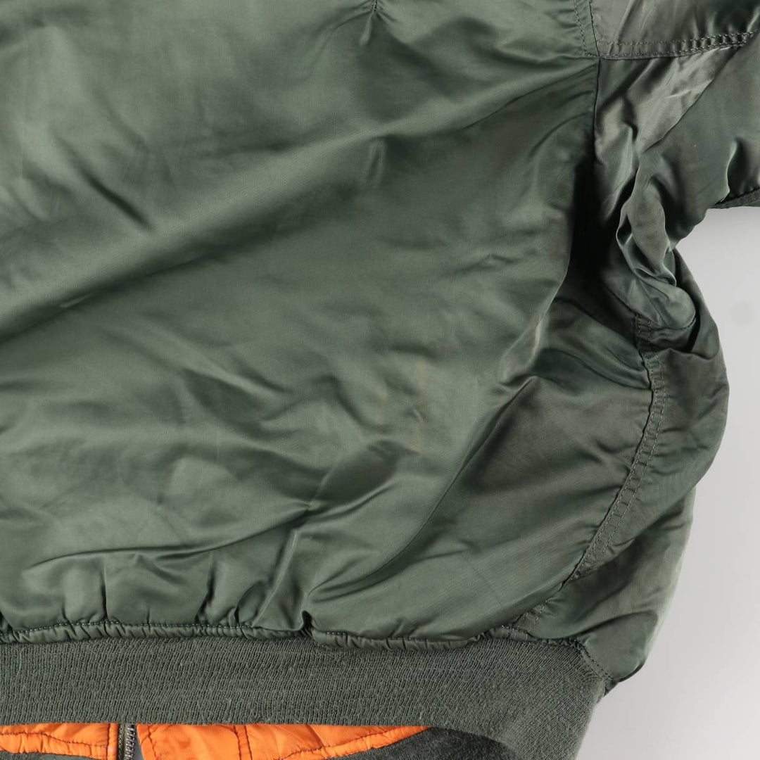 Civilian MA-1 style padded military flight jacket, made in the USA, men's size XL unclear Khaki type Vintage Second Hand