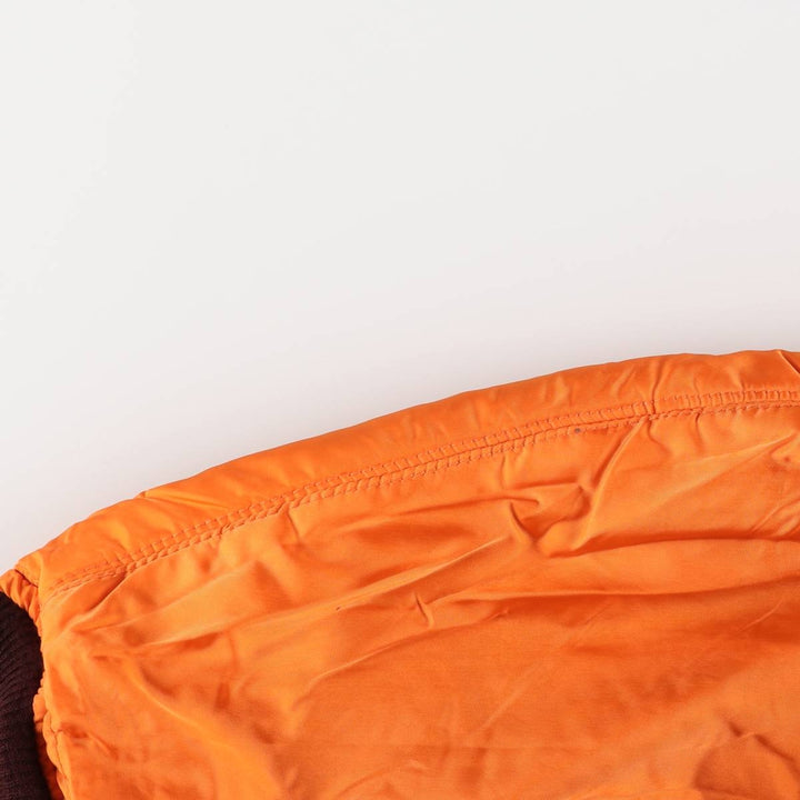 90'S civilian Alpha MA-1 style padded military flight jacket, made in the USA, men's size L, vintage Nylon burgundy type Vintage Second Hand