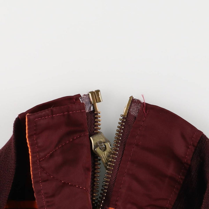 90'S civilian Alpha MA-1 style padded military flight jacket, made in the USA, men's size L, vintage Nylon burgundy type Vintage Second Hand