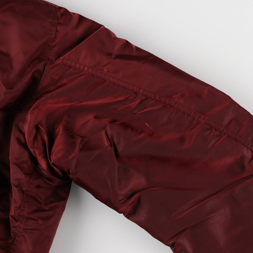 90'S civilian Alpha MA-1 style padded military flight jacket, made in the USA, men's size L, vintage Nylon burgundy type Vintage Second Hand