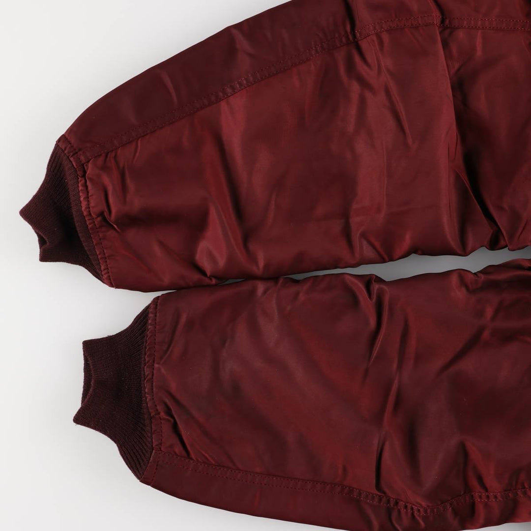 90'S civilian Alpha MA-1 style padded military flight jacket, made in the USA, men's size L, vintage Nylon burgundy type Vintage Second Hand