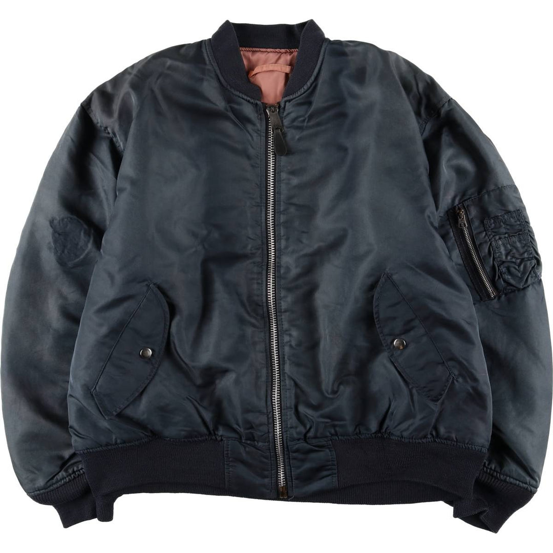 Vintage civilian MA-1 style military flight jacket, men's size XL unclear navy blue type Vintage Second Hand