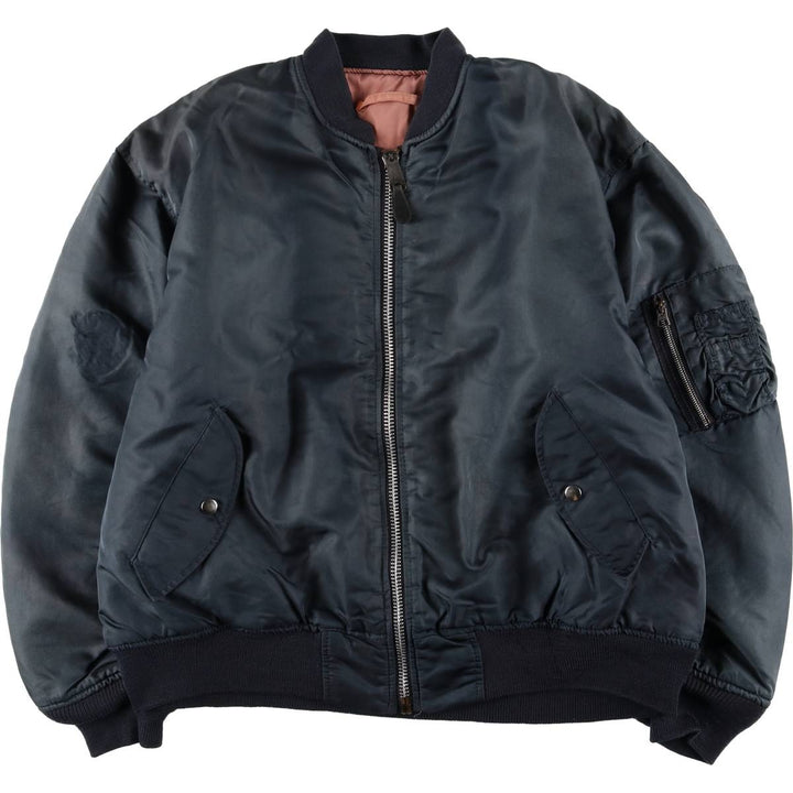 Vintage civilian MA-1 style military flight jacket, men's size XL unclear navy blue type Vintage Second Hand