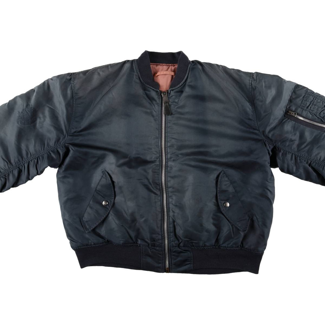 Vintage civilian MA-1 style military flight jacket, men's size XL unclear navy blue type Vintage Second Hand