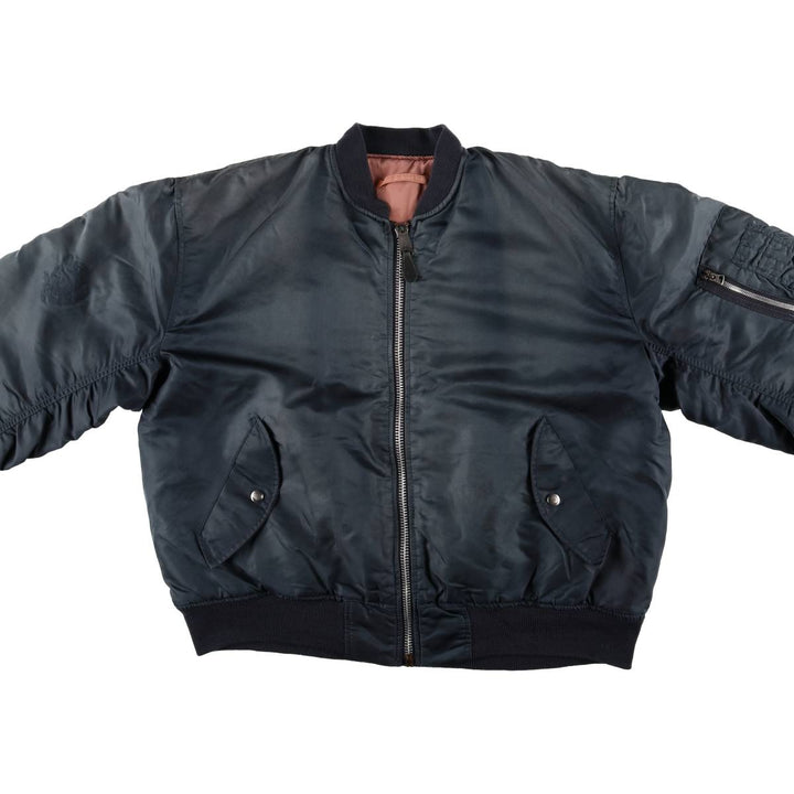 Vintage civilian MA-1 style military flight jacket, men's size XL unclear navy blue type Vintage Second Hand