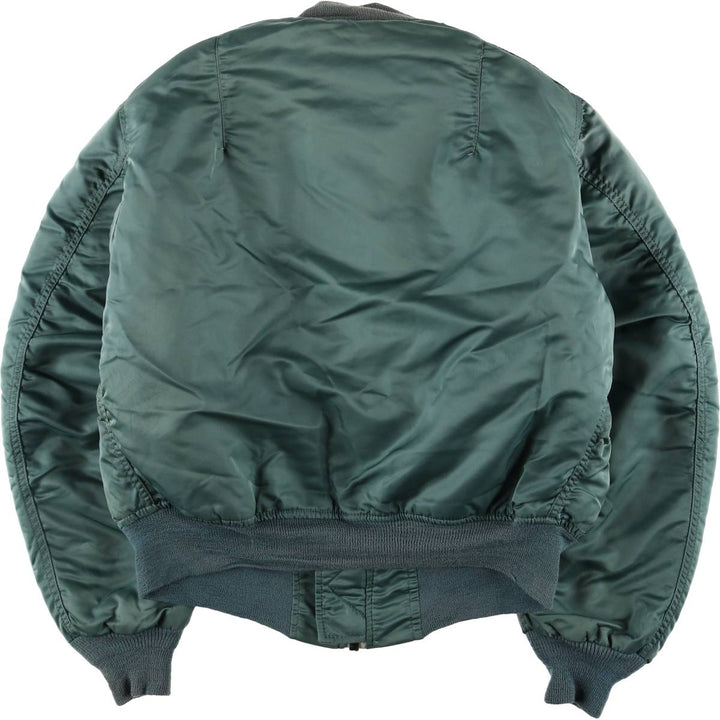 Civilian Alpha MA-1 style padded military flight jacket, men's size M, vintage Nylon green type Vintage Second Hand