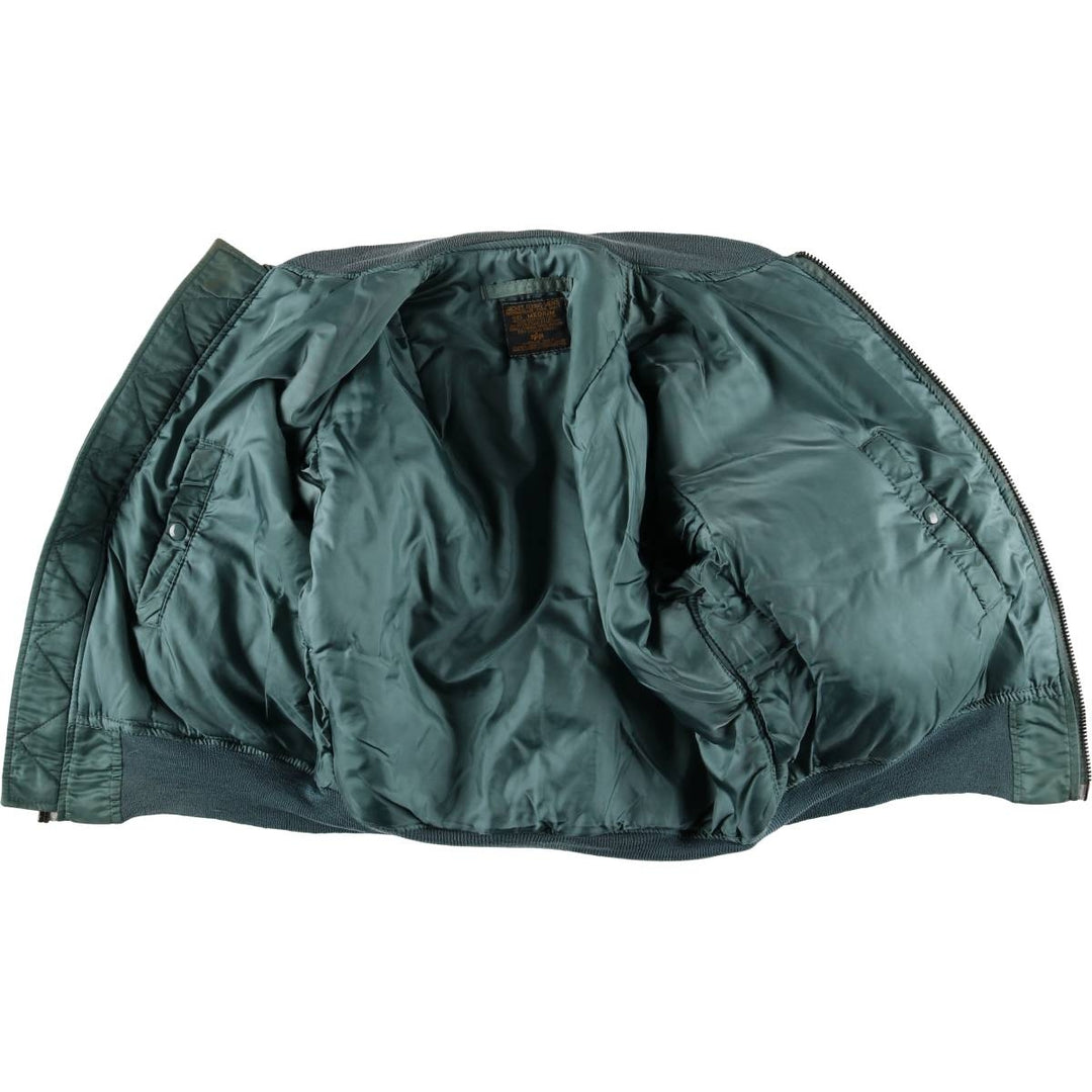 Civilian Alpha MA-1 style padded military flight jacket, men's size M, vintage Nylon green type Vintage Second Hand