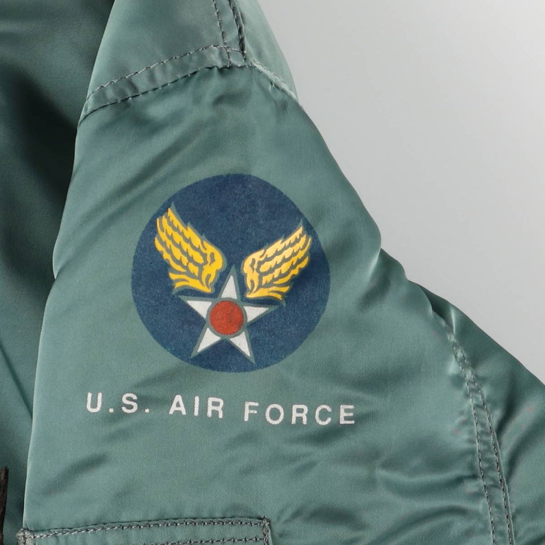 Civilian Alpha MA-1 style padded military flight jacket, men's size M, vintage Nylon green type Vintage Second Hand
