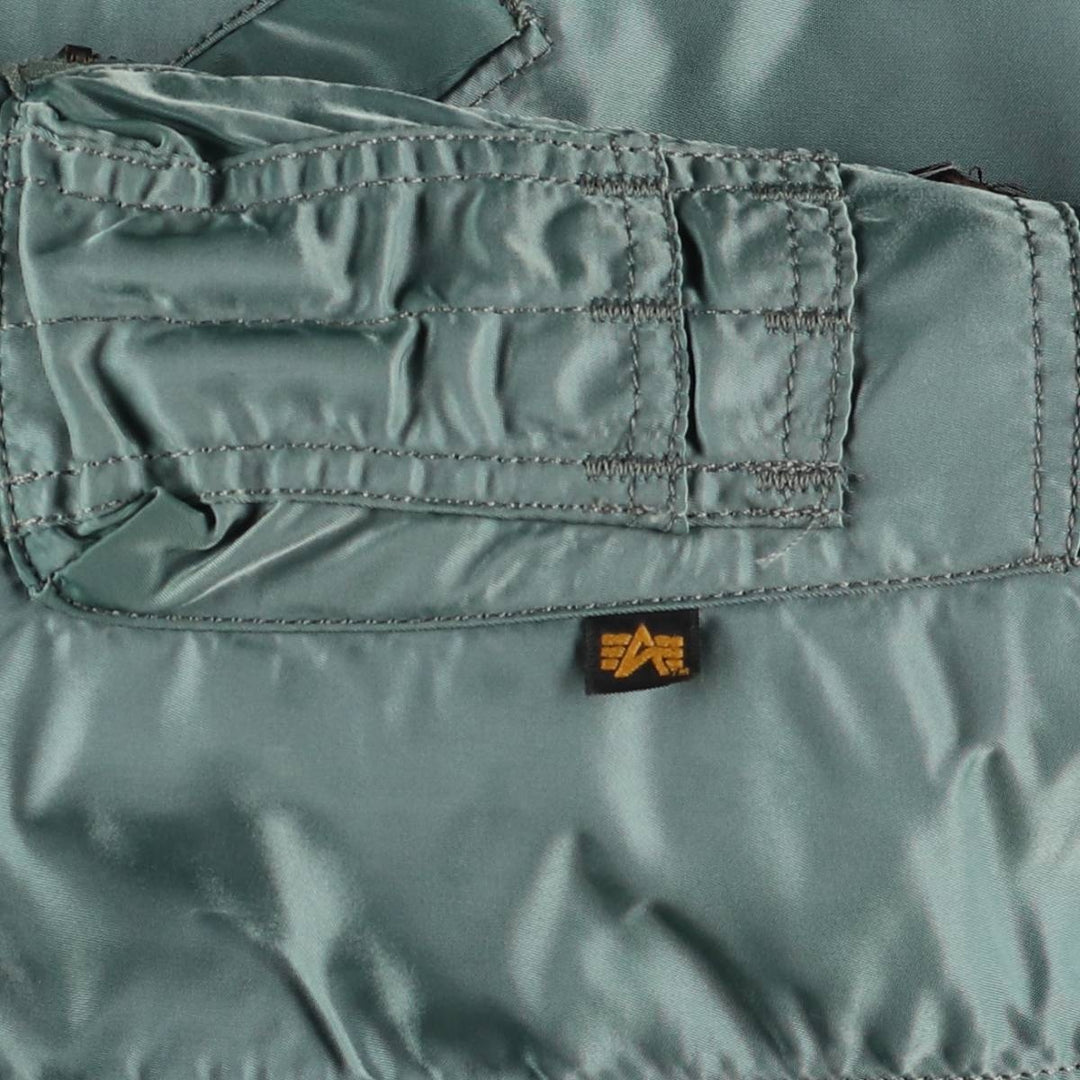 Civilian Alpha MA-1 style padded military flight jacket, men's size M, vintage Nylon green type Vintage Second Hand