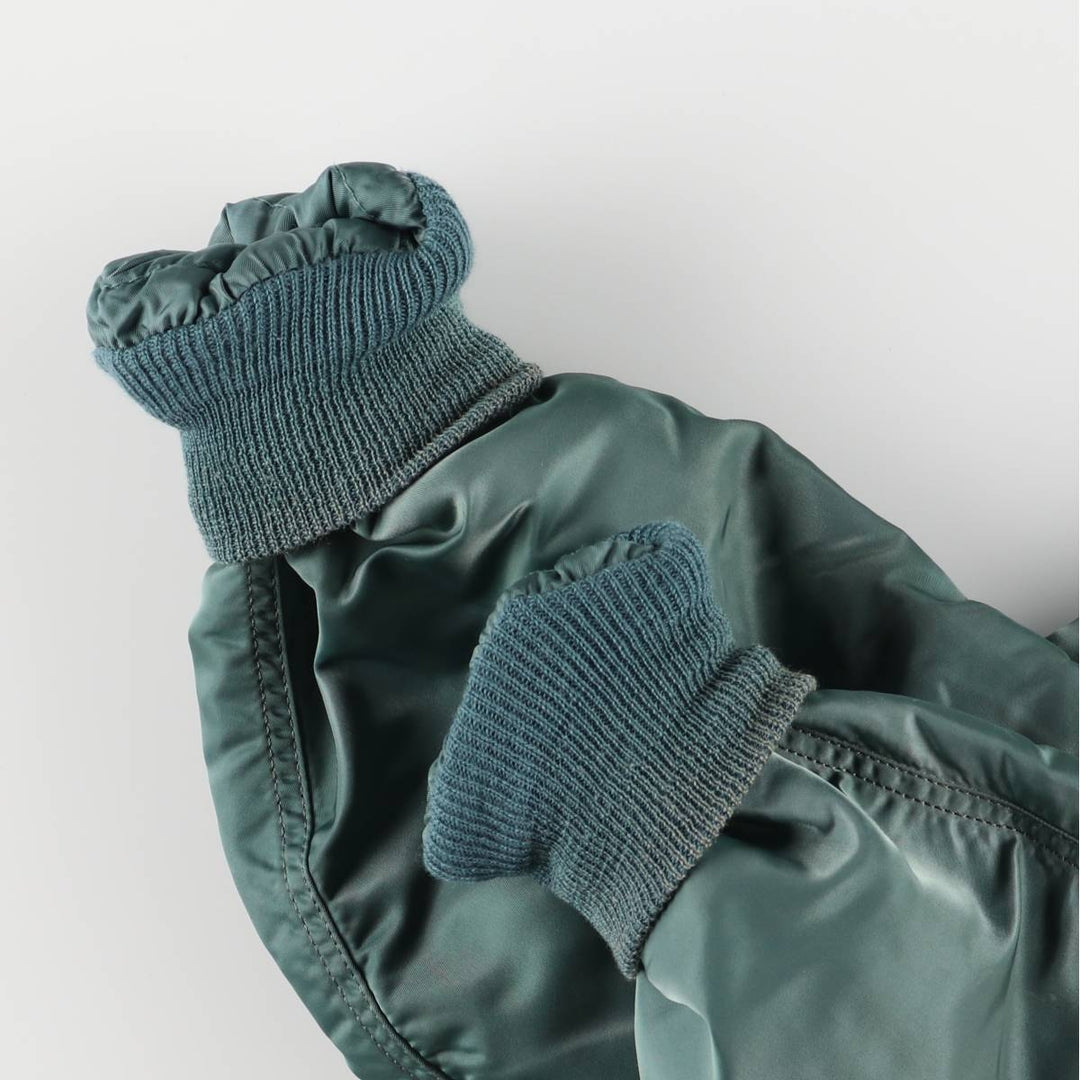 Civilian Alpha MA-1 style padded military flight jacket, men's size M, vintage Nylon green type Vintage Second Hand