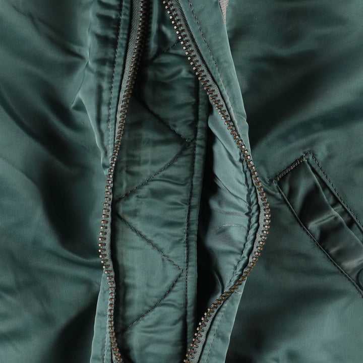Civilian Alpha MA-1 style padded military flight jacket, men's size M, vintage Nylon green type Vintage Second Hand
