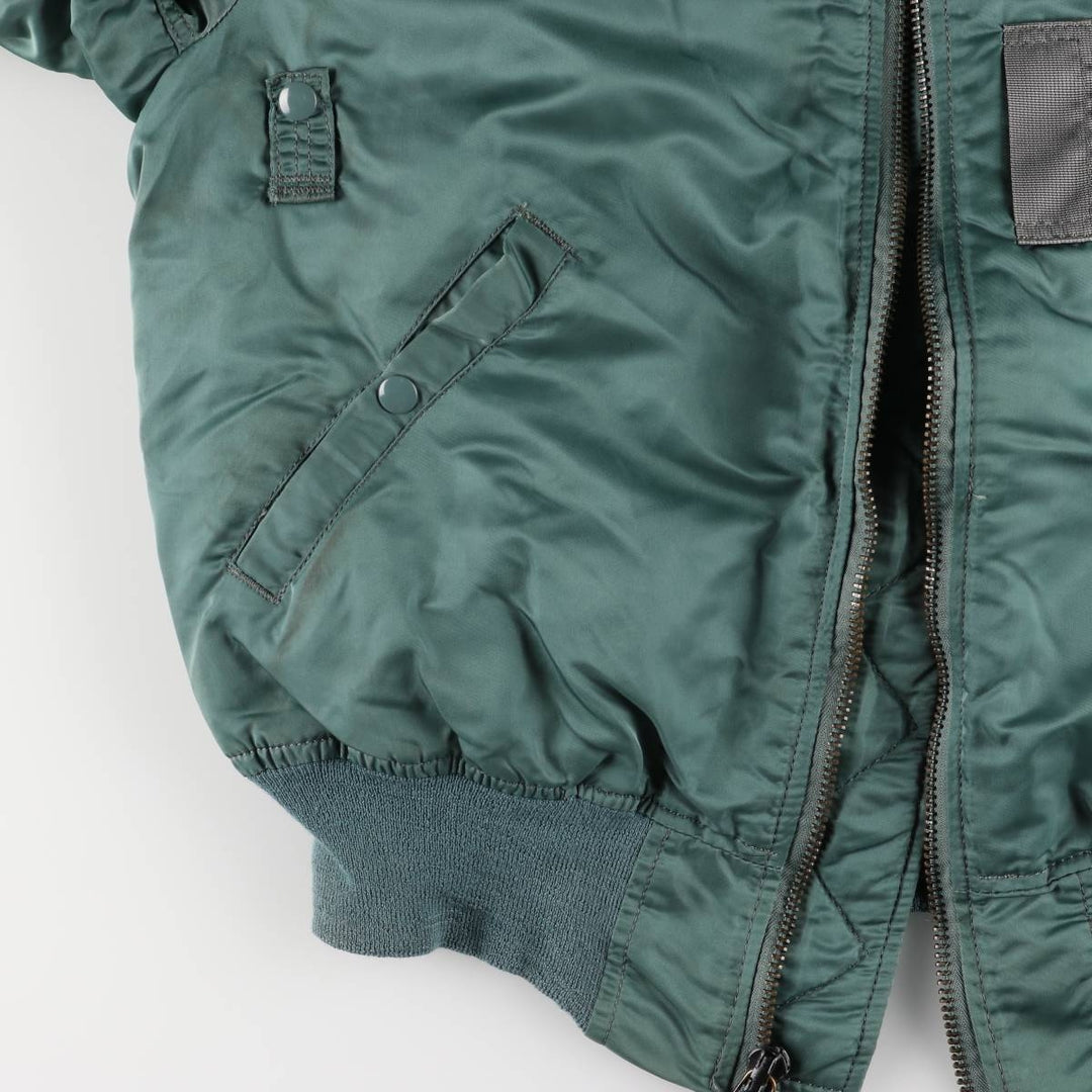 Civilian Alpha MA-1 style padded military flight jacket, men's size M, vintage Nylon green type Vintage Second Hand