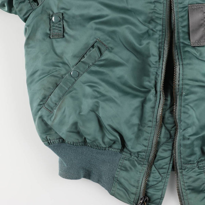 Civilian Alpha MA-1 style padded military flight jacket, men's size M, vintage Nylon green type Vintage Second Hand