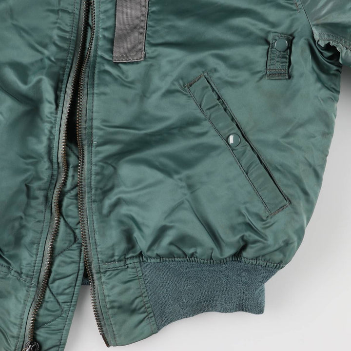 Civilian Alpha MA-1 style padded military flight jacket, men's size M, vintage Nylon green type Vintage Second Hand