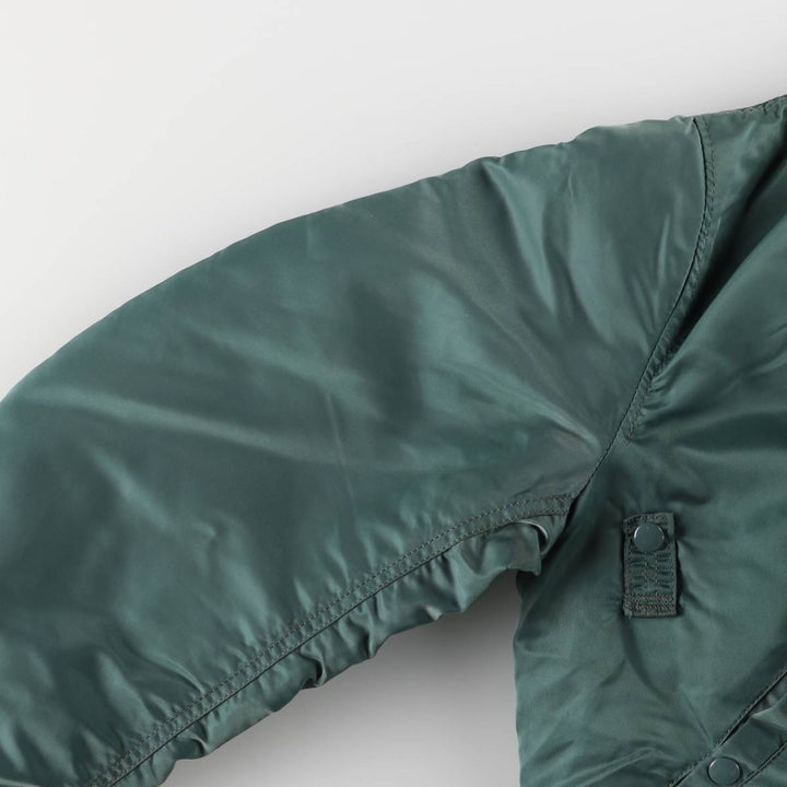 Civilian Alpha MA-1 style padded military flight jacket, men's size M, vintage Nylon green type Vintage Second Hand