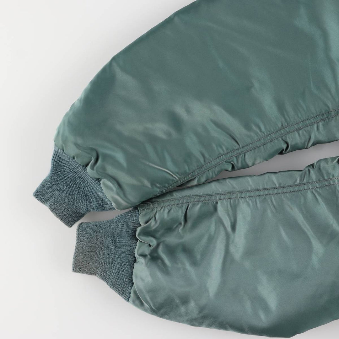 Civilian Alpha MA-1 style padded military flight jacket, men's size M, vintage Nylon green type Vintage Second Hand