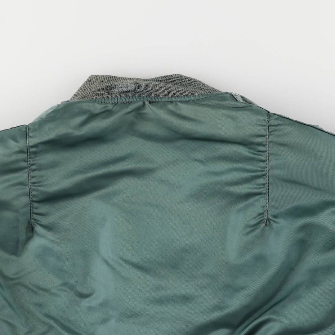 Civilian Alpha MA-1 style padded military flight jacket, men's size M, vintage Nylon green type Vintage Second Hand