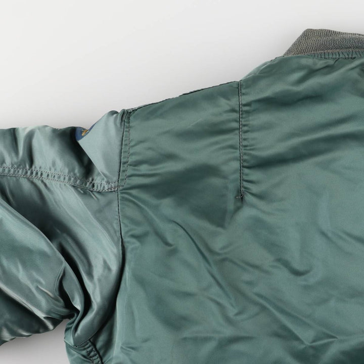 Civilian Alpha MA-1 style padded military flight jacket, men's size M, vintage Nylon green type Vintage Second Hand