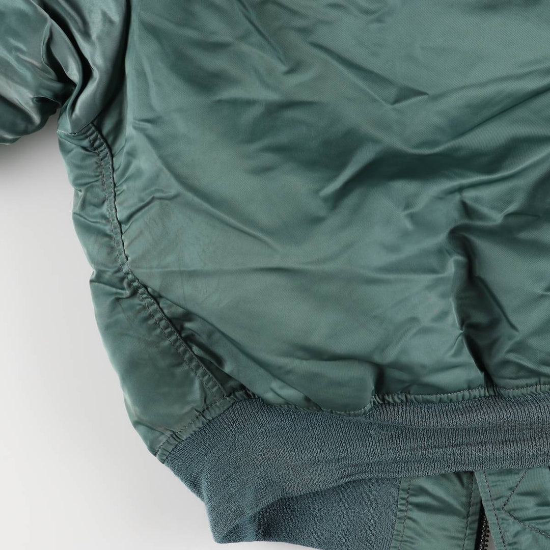 Civilian Alpha MA-1 style padded military flight jacket, men's size M, vintage Nylon green type Vintage Second Hand