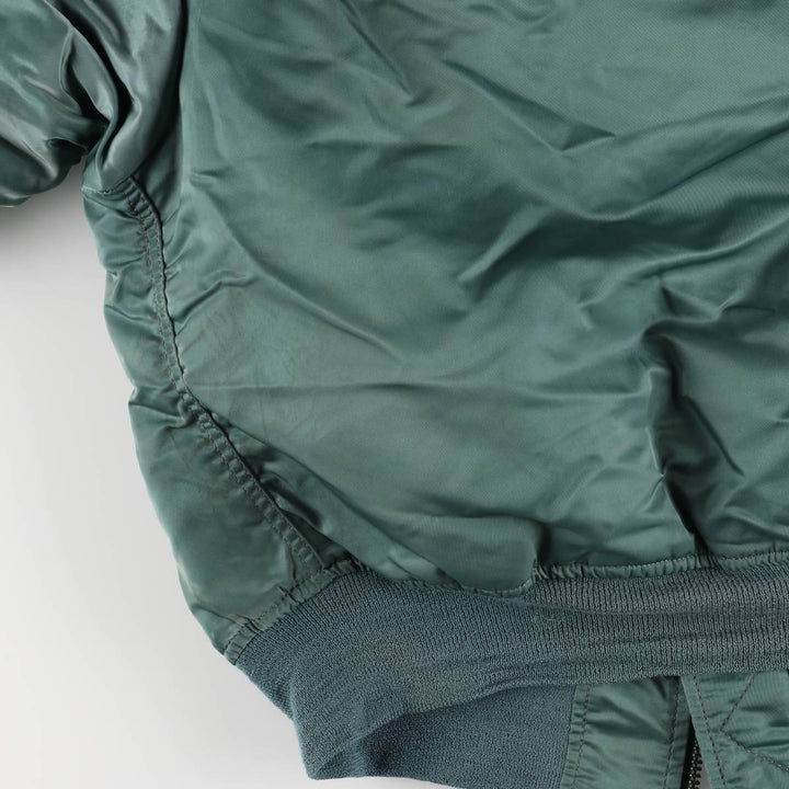 Civilian Alpha MA-1 style padded military flight jacket, men's size M, vintage Nylon green type Vintage Second Hand