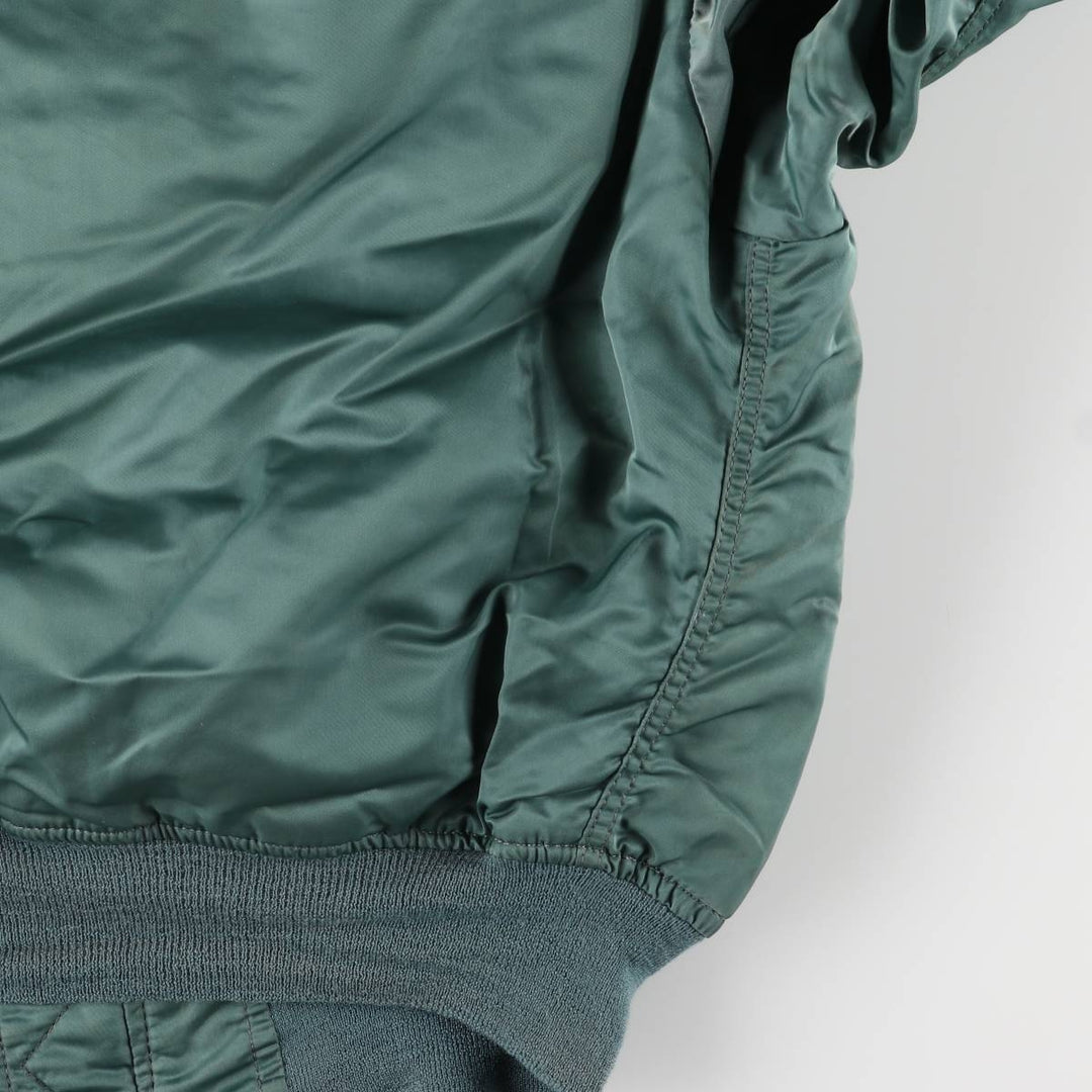 Civilian Alpha MA-1 style padded military flight jacket, men's size M, vintage Nylon green type Vintage Second Hand