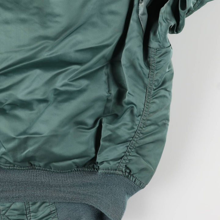 Civilian Alpha MA-1 style padded military flight jacket, men's size M, vintage Nylon green type Vintage Second Hand