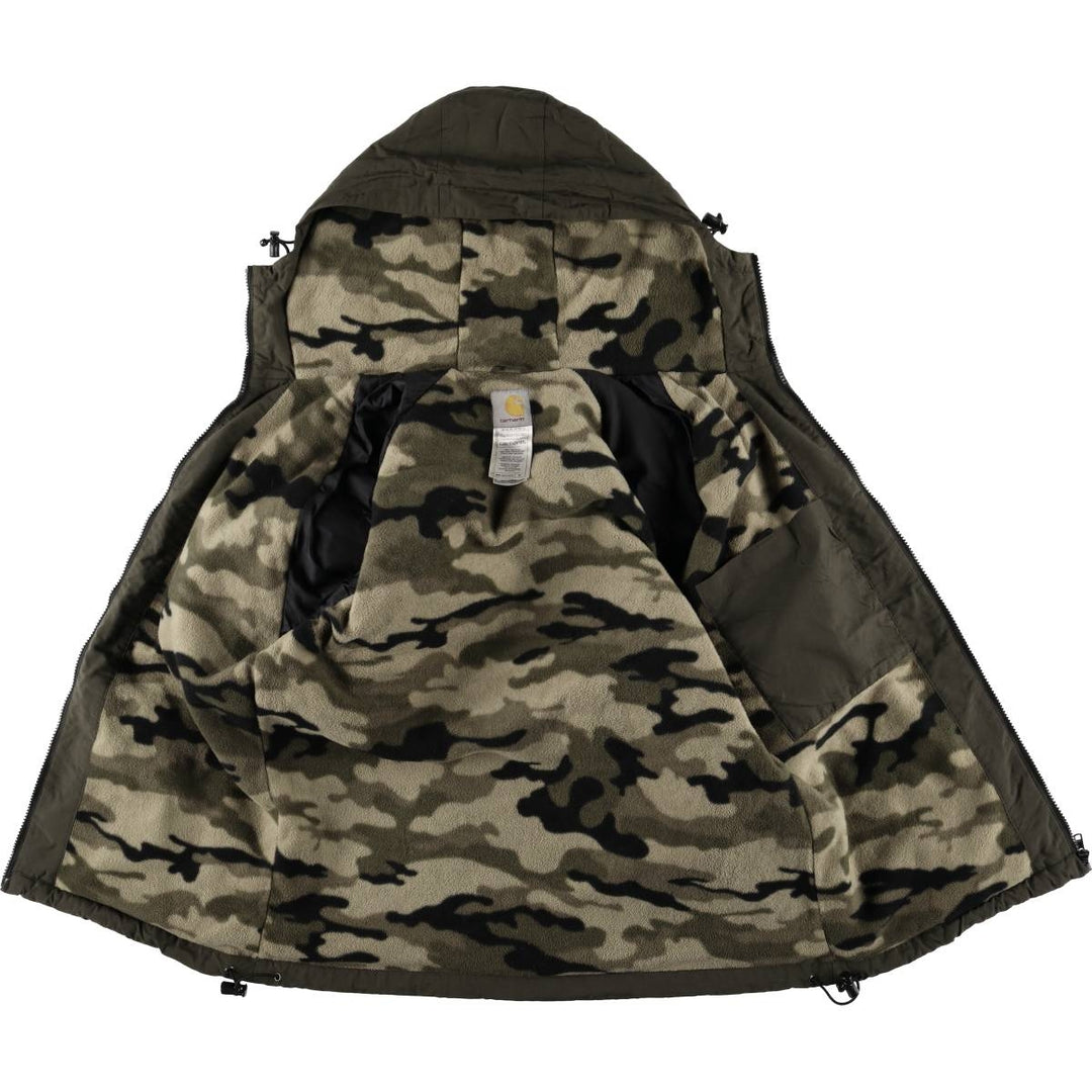 Carhartt Ripstop Hooded Work Jacket, Men's Size Medium Nylon Khaki type Vintage Second Hand