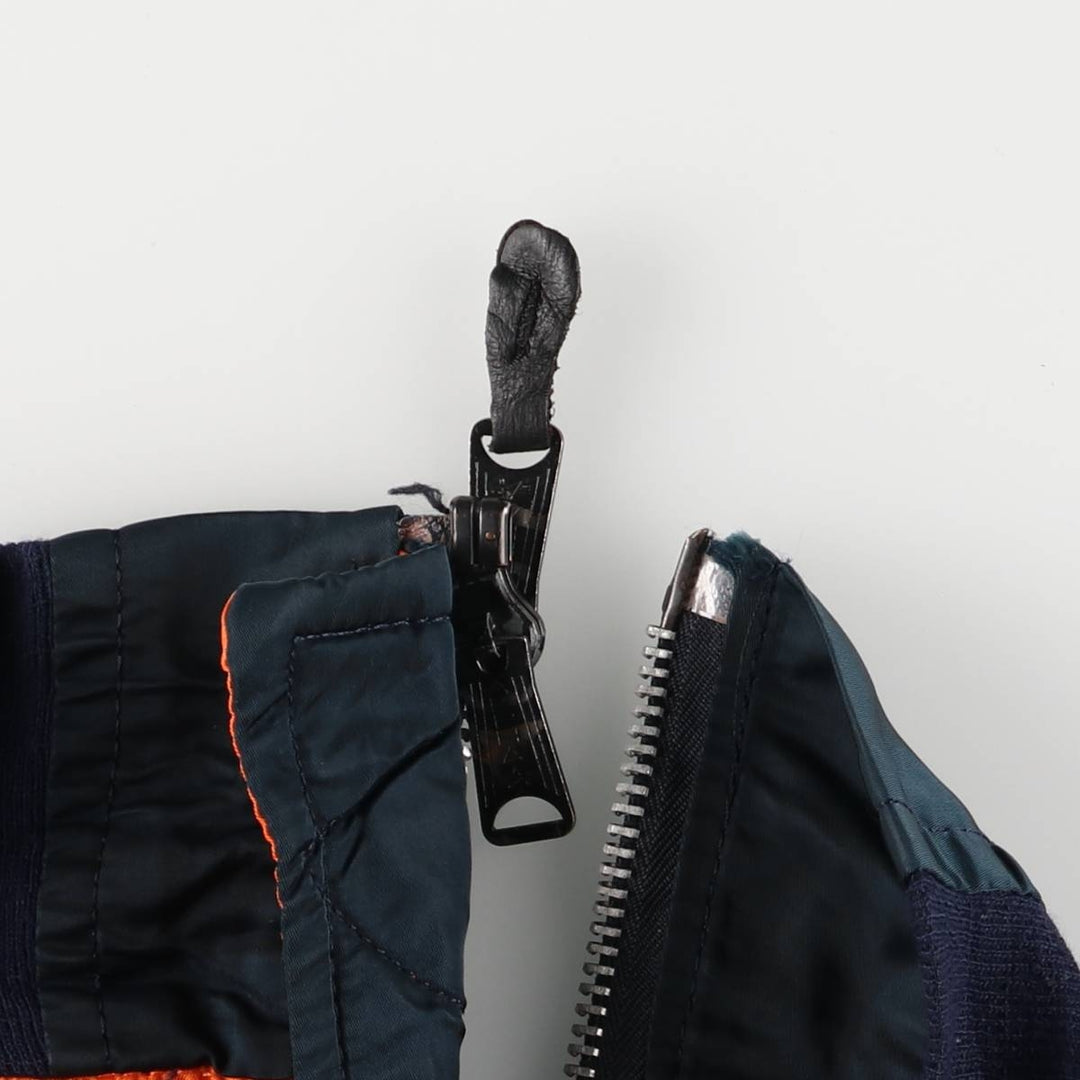 90'S civilian Alpha MA-1 style padded military flight jacket, made in the USA, men's size L, vintage Nylon navy blue type Vintage Second Hand