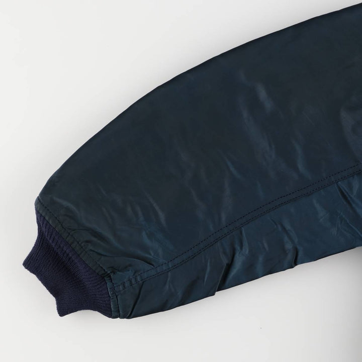 90'S civilian Alpha MA-1 style padded military flight jacket, made in the USA, men's size L, vintage Nylon navy blue type Vintage Second Hand