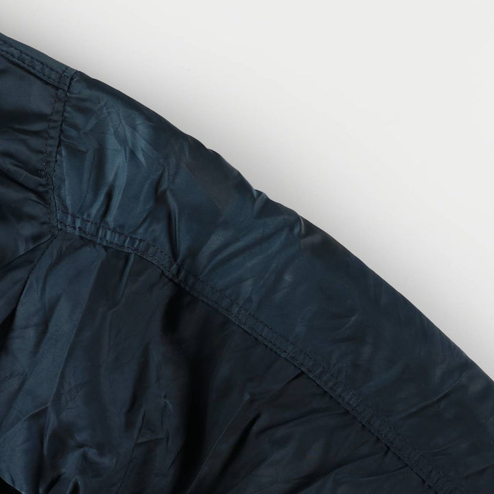 90'S civilian Alpha MA-1 style padded military flight jacket, made in the USA, men's size L, vintage Nylon navy blue type Vintage Second Hand