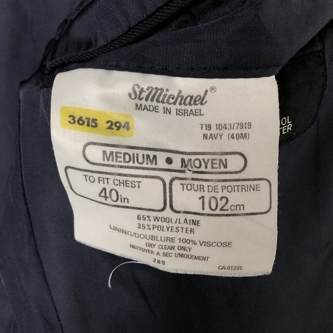 St. Michael Wool Tailored Jacket, Men's Size M wool black type Vintage Second Hand