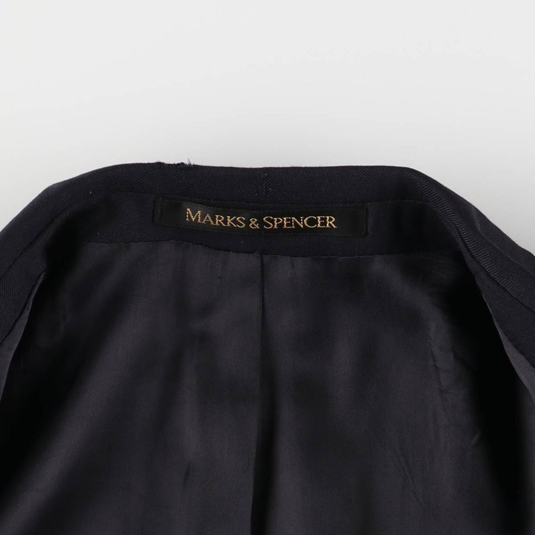 1990'S Marks & Spencer St. Michael Navy Blazer, Tailored Jacket, Made in the UK, Men's Size L wool navy blue type Vintage Second Hand