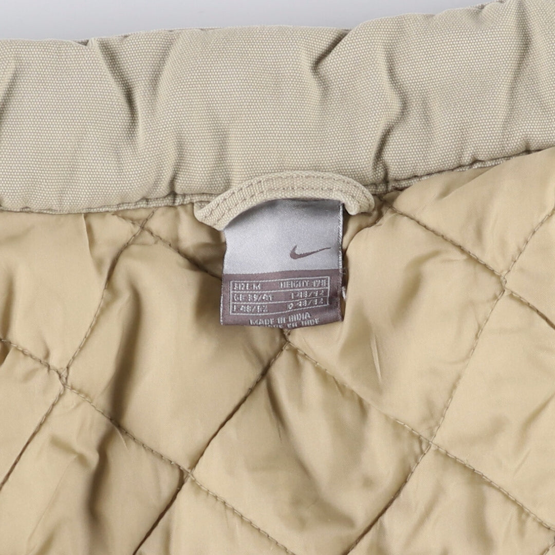 2000'S Nike stand-collar padded puffer jacket, size M, men's cotton Beige type Vintage Second Hand