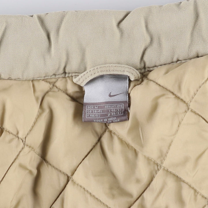 2000'S Nike stand-collar padded puffer jacket, size M, men's cotton Beige type Vintage Second Hand