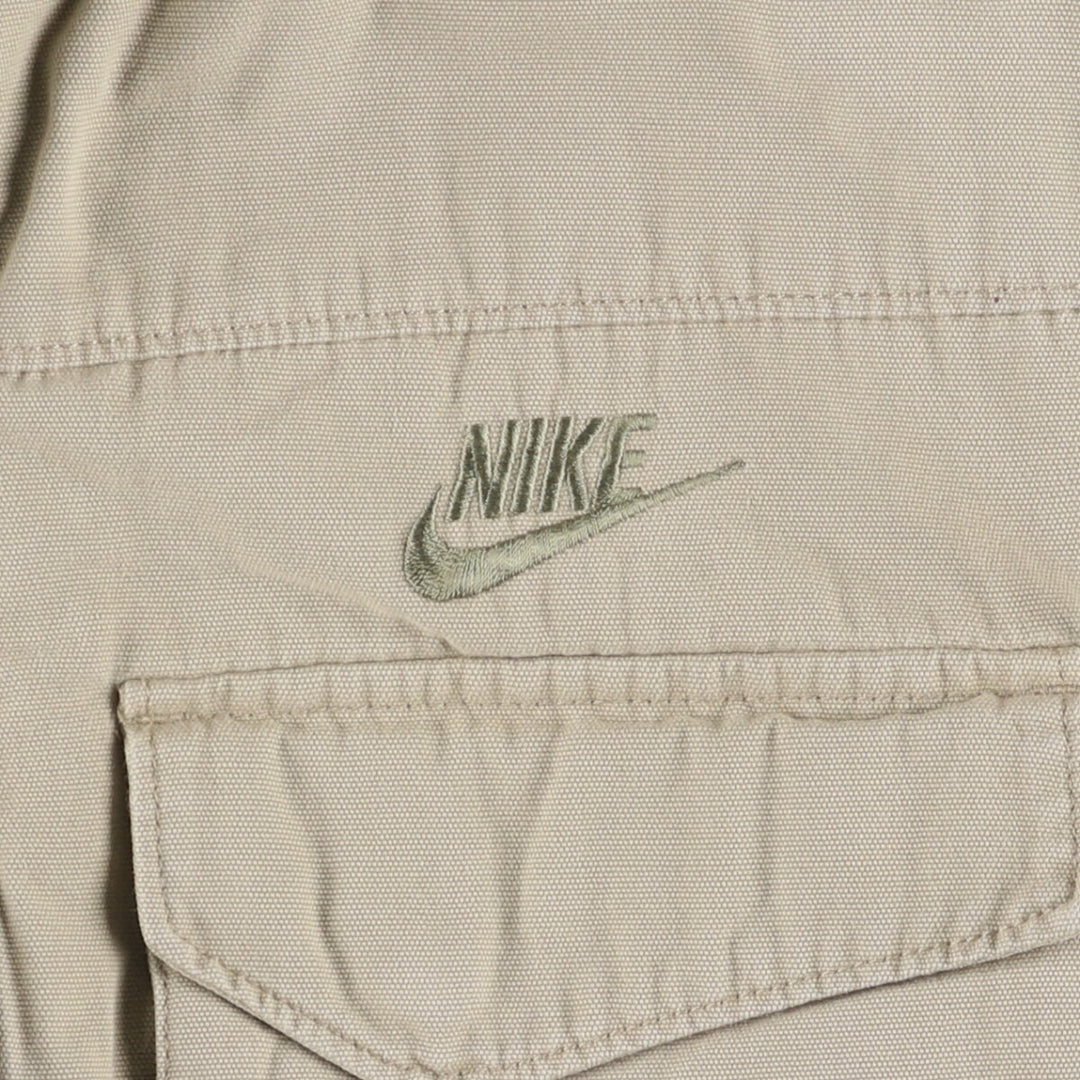2000'S Nike stand-collar padded puffer jacket, size M, men's cotton Beige type Vintage Second Hand
