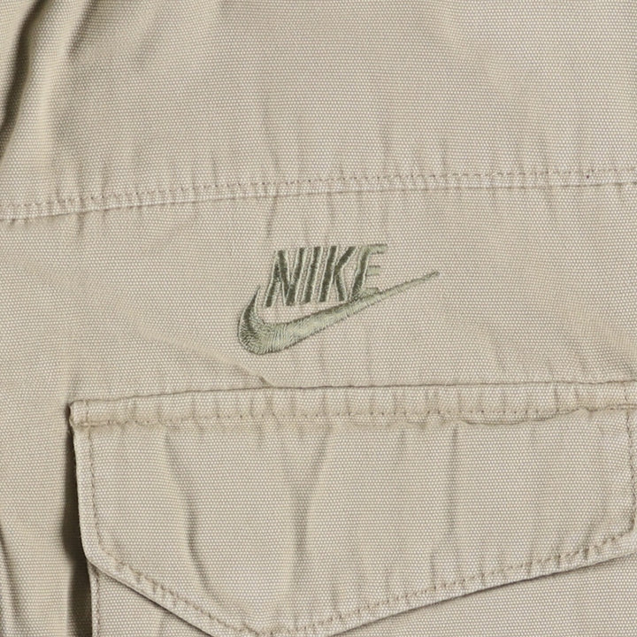 2000'S Nike stand-collar padded puffer jacket, size M, men's cotton Beige type Vintage Second Hand