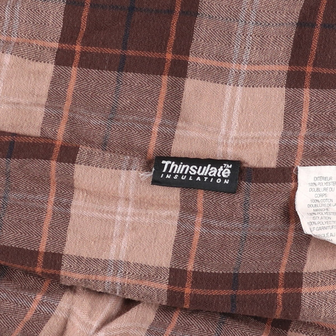 90s-00'S LLBean Padded Stand Collar Faux Suede Leather Blouson, Men's XXL Faux leather navy blue type Vintage Second Hand