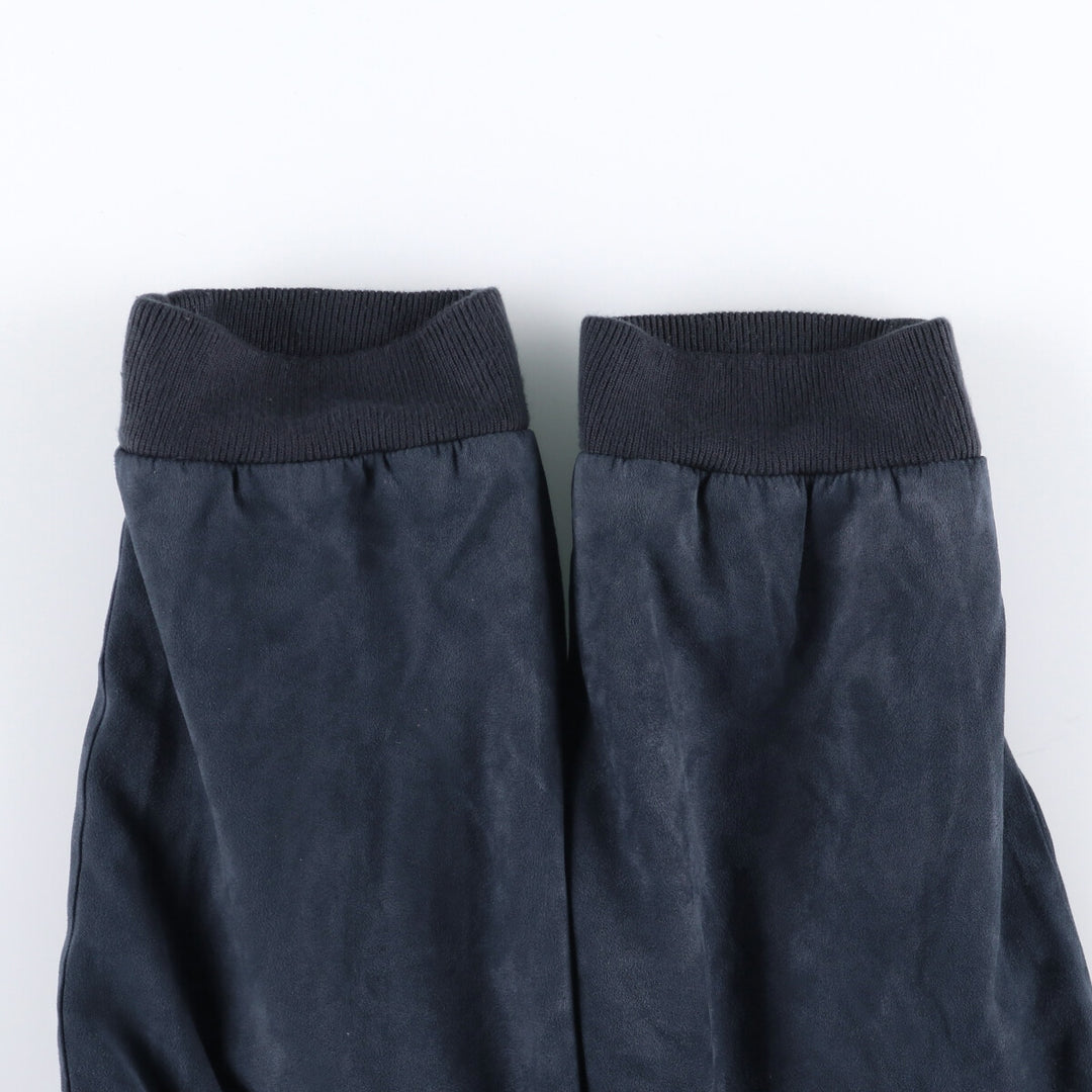 90s-00'S LLBean Padded Stand Collar Faux Suede Leather Blouson, Men's XXL Faux leather navy blue type Vintage Second Hand