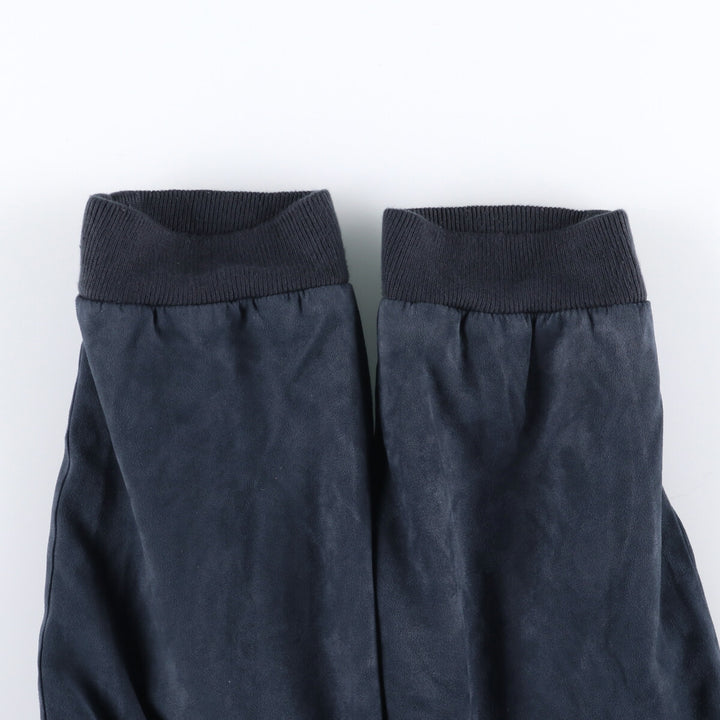 90s-00'S LLBean Padded Stand Collar Faux Suede Leather Blouson, Men's XXL Faux leather navy blue type Vintage Second Hand