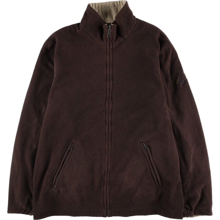 Nautica reversible fleece jacket, men's size L polyester brown type Vintage Second Hand