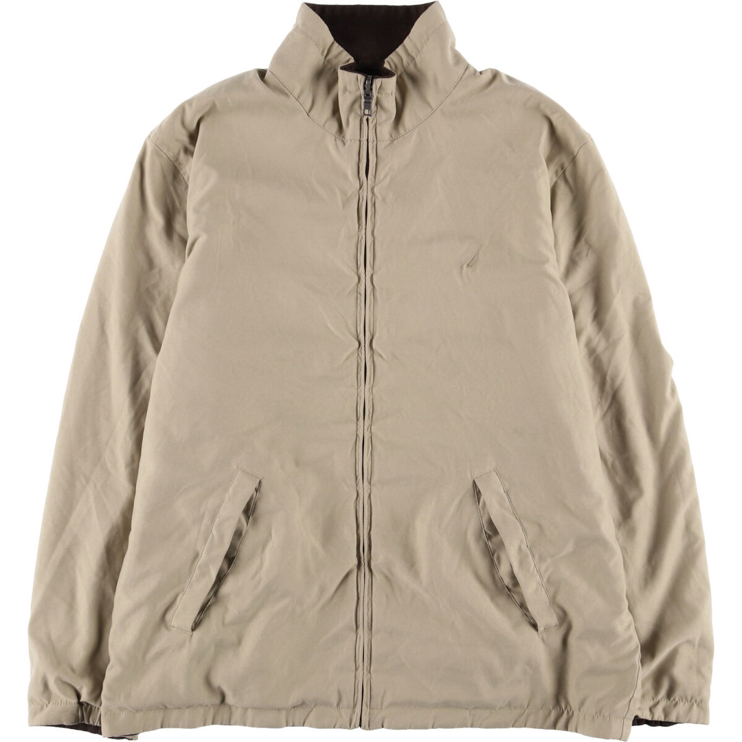 Nautica reversible fleece jacket, men's size L polyester brown type Vintage Second Hand