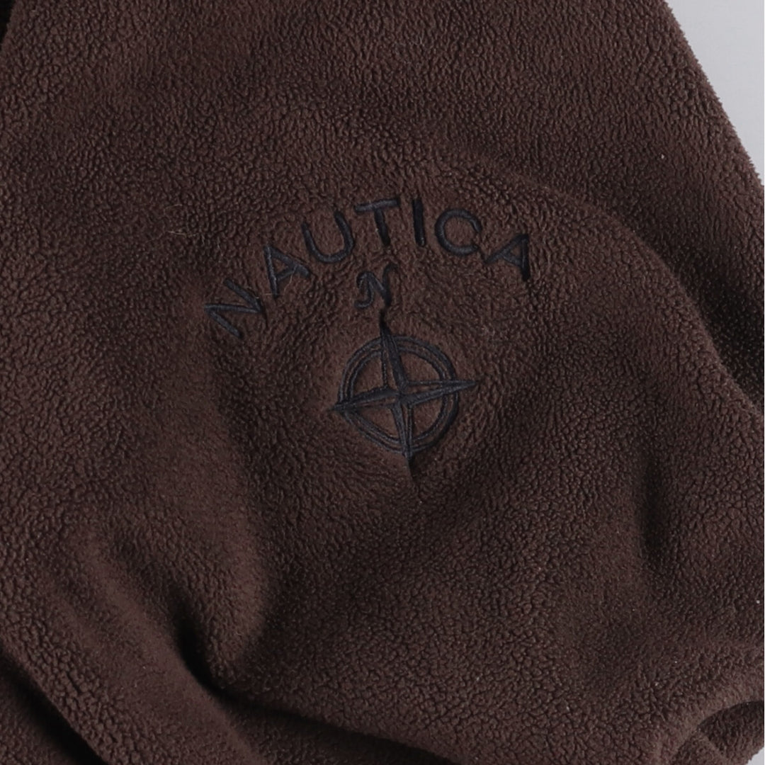 Nautica reversible fleece jacket, men's size L polyester brown type Vintage Second Hand