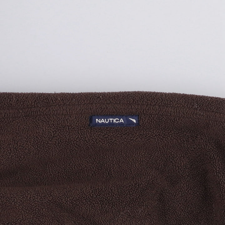 Nautica reversible fleece jacket, men's size L polyester brown type Vintage Second Hand