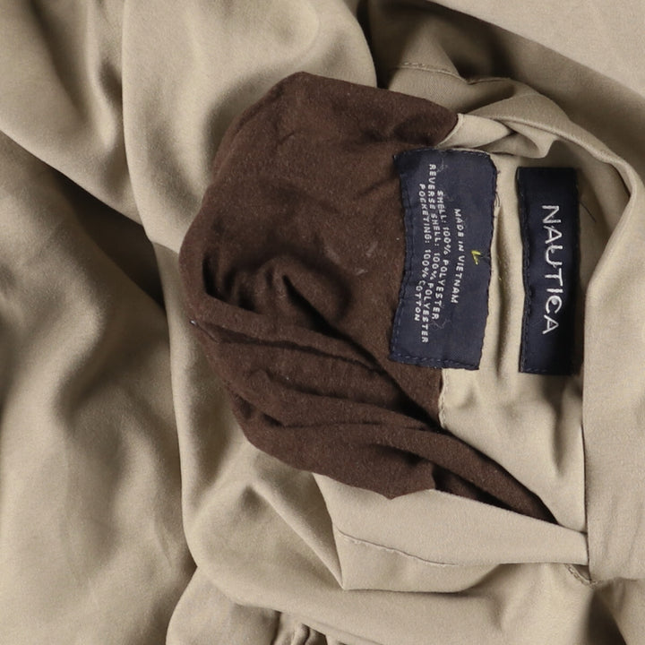 Nautica reversible fleece jacket, men's size L polyester brown type Vintage Second Hand